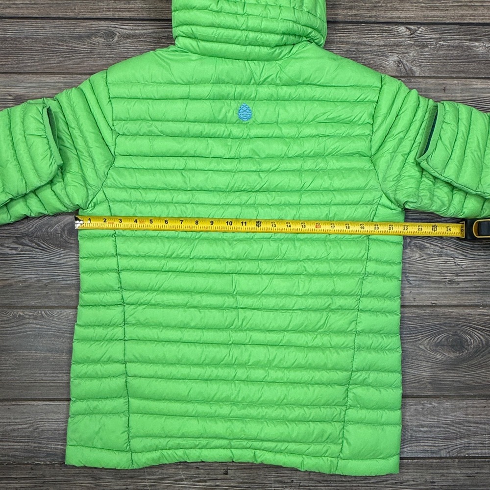 Stio Men Pinion Down Pullover 800 FP Hooded Jacket Green Tender Shoot MEDIUM NWT - Picture 6 of 9
